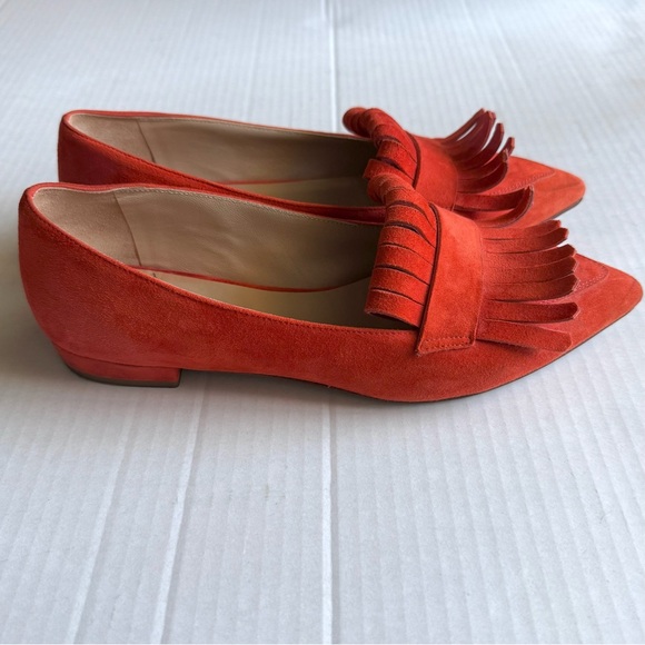 M.Gemi Made in Italy Suede Fringe Loafers — Tangerine Orange — EU 36 / US 6 Twee - Picture 4 of 7
